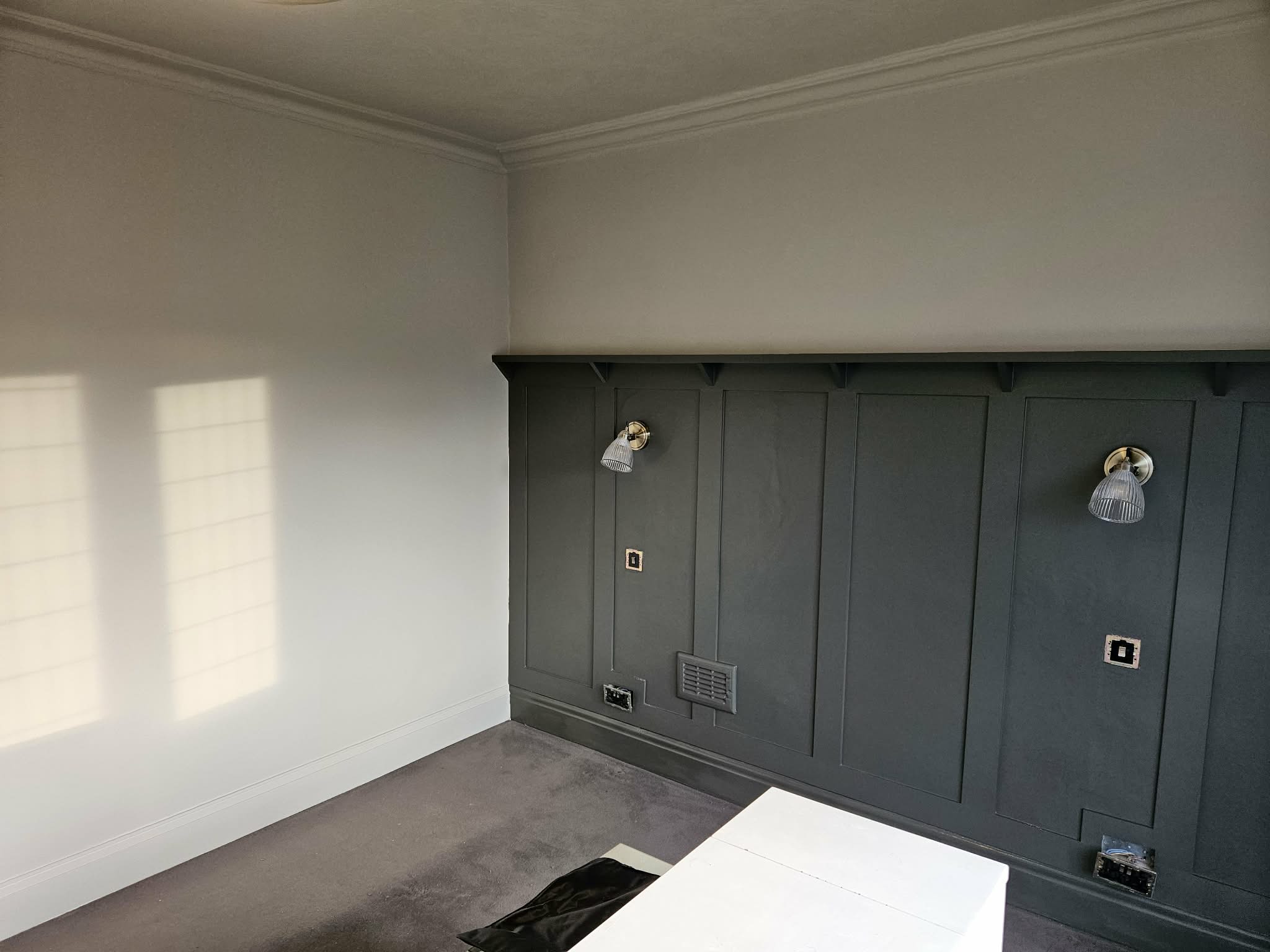 Finished interior with feature panelling